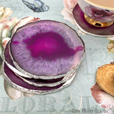 Pink on sale agate coasters